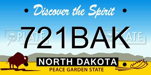 721BAK North Dakota License Plate