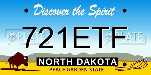 721ETF North Dakota License Plate