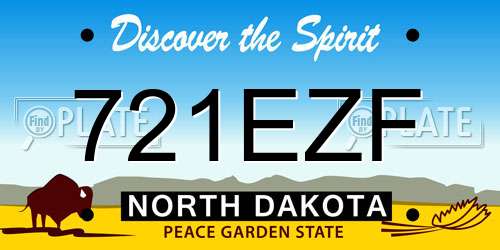 721EZF North Dakota License Plate