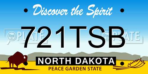 721TSB North Dakota License Plate