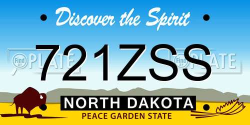 721ZSS North Dakota License Plate
