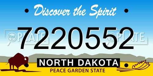 7220552 North Dakota License Plate