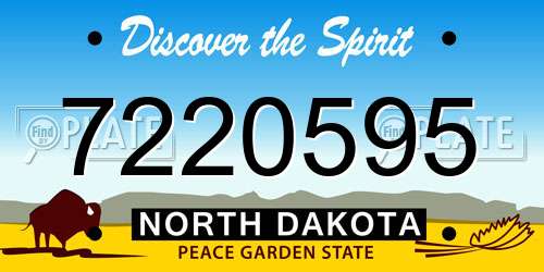 7220595 North Dakota License Plate