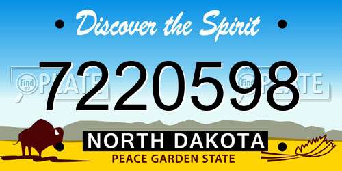 7220598 North Dakota License Plate