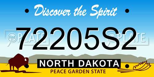 72205S2 North Dakota License Plate