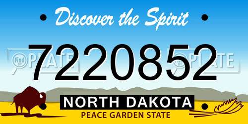 7220852 North Dakota License Plate