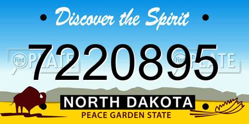 7220895 North Dakota License Plate