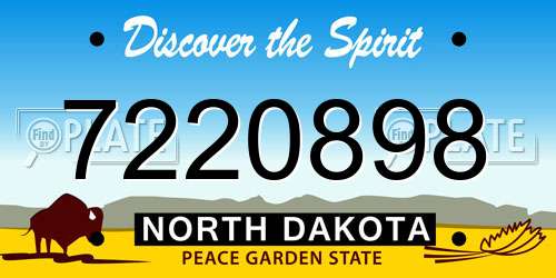 7220898 North Dakota License Plate