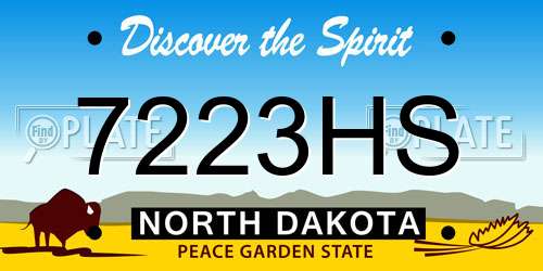 7223HS North Dakota License Plate