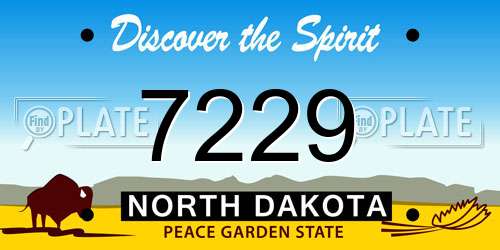 7229 North Dakota License Plate