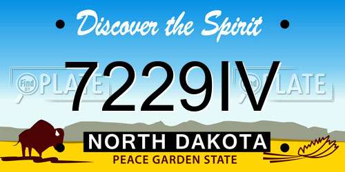 7229IV North Dakota License Plate