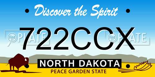 722CCX North Dakota License Plate