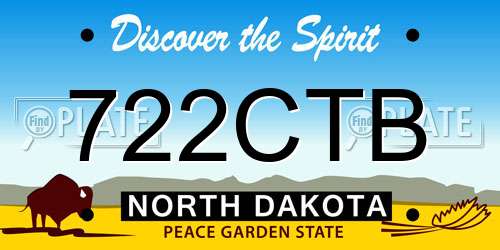 722CTB North Dakota License Plate