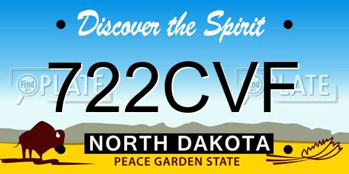 722CVF North Dakota License Plate