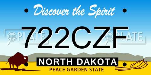 722CZF North Dakota License Plate