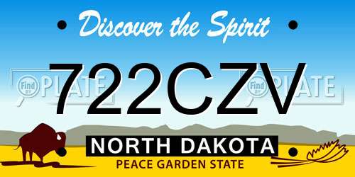 722CZV North Dakota License Plate