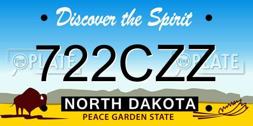 722CZZ North Dakota License Plate