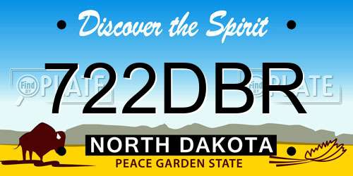 722DBR North Dakota License Plate