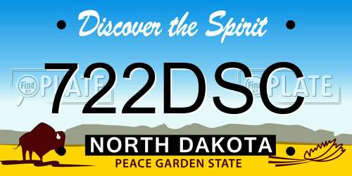 722DSC North Dakota License Plate