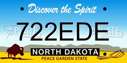 722EDE North Dakota License Plate