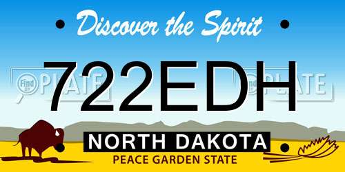722EDH North Dakota License Plate