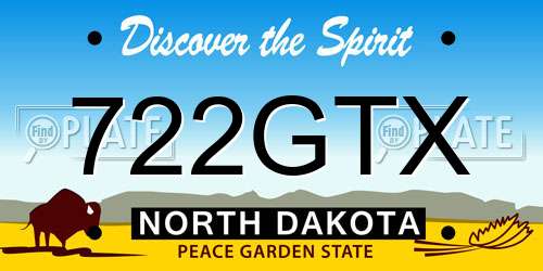 722GTX North Dakota License Plate