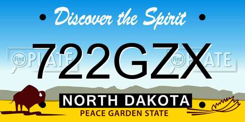722GZX North Dakota License Plate