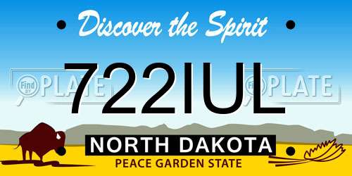 722IUL North Dakota License Plate