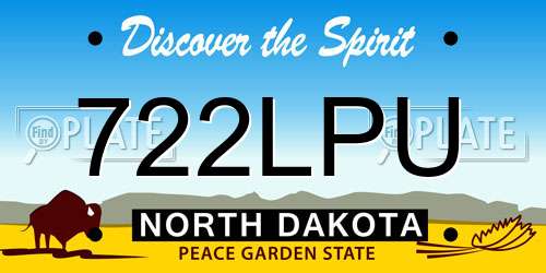 722LPU North Dakota License Plate