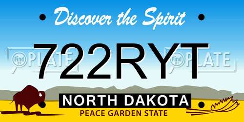 722RYT North Dakota License Plate