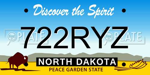 722RYZ North Dakota License Plate