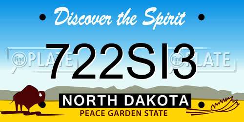 722SI3 North Dakota License Plate