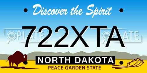 722XTA North Dakota License Plate