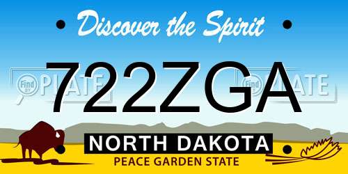 722ZGA North Dakota License Plate
