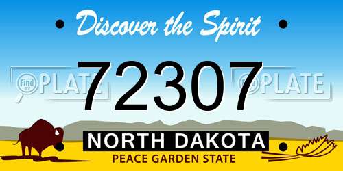 72307 North Dakota License Plate