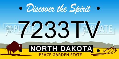 7233TV North Dakota License Plate