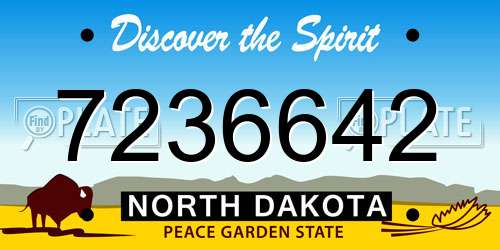 7236642 North Dakota License Plate