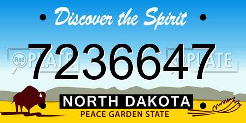 7236647 North Dakota License Plate