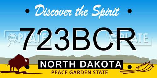 723BCR North Dakota License Plate