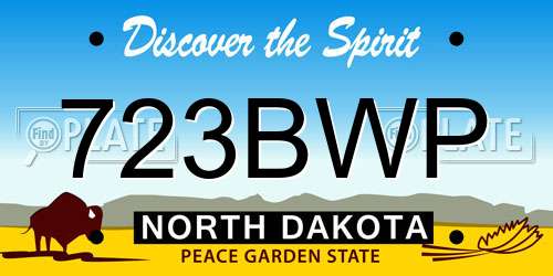 723BWP North Dakota License Plate