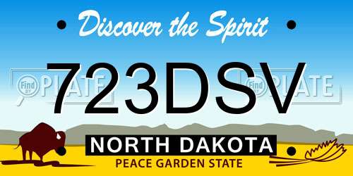 723DSV North Dakota License Plate