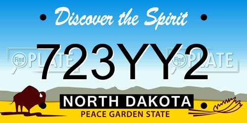 723YY2 North Dakota License Plate