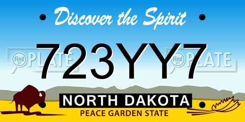 723YY7 North Dakota License Plate