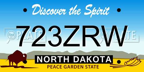 723ZRW North Dakota License Plate