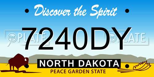 7240DY North Dakota License Plate
