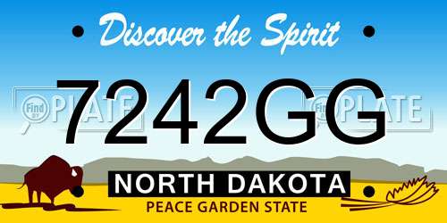 7242GG North Dakota License Plate