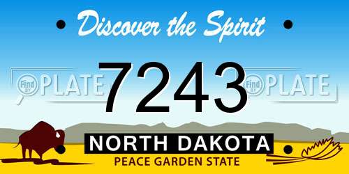 7243 North Dakota License Plate