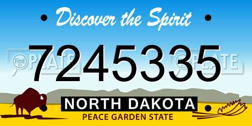 7245335 North Dakota License Plate