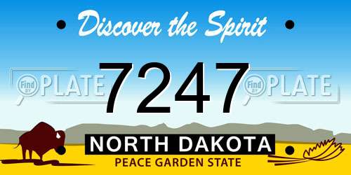 7247 North Dakota License Plate