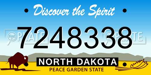 7248338 North Dakota License Plate
